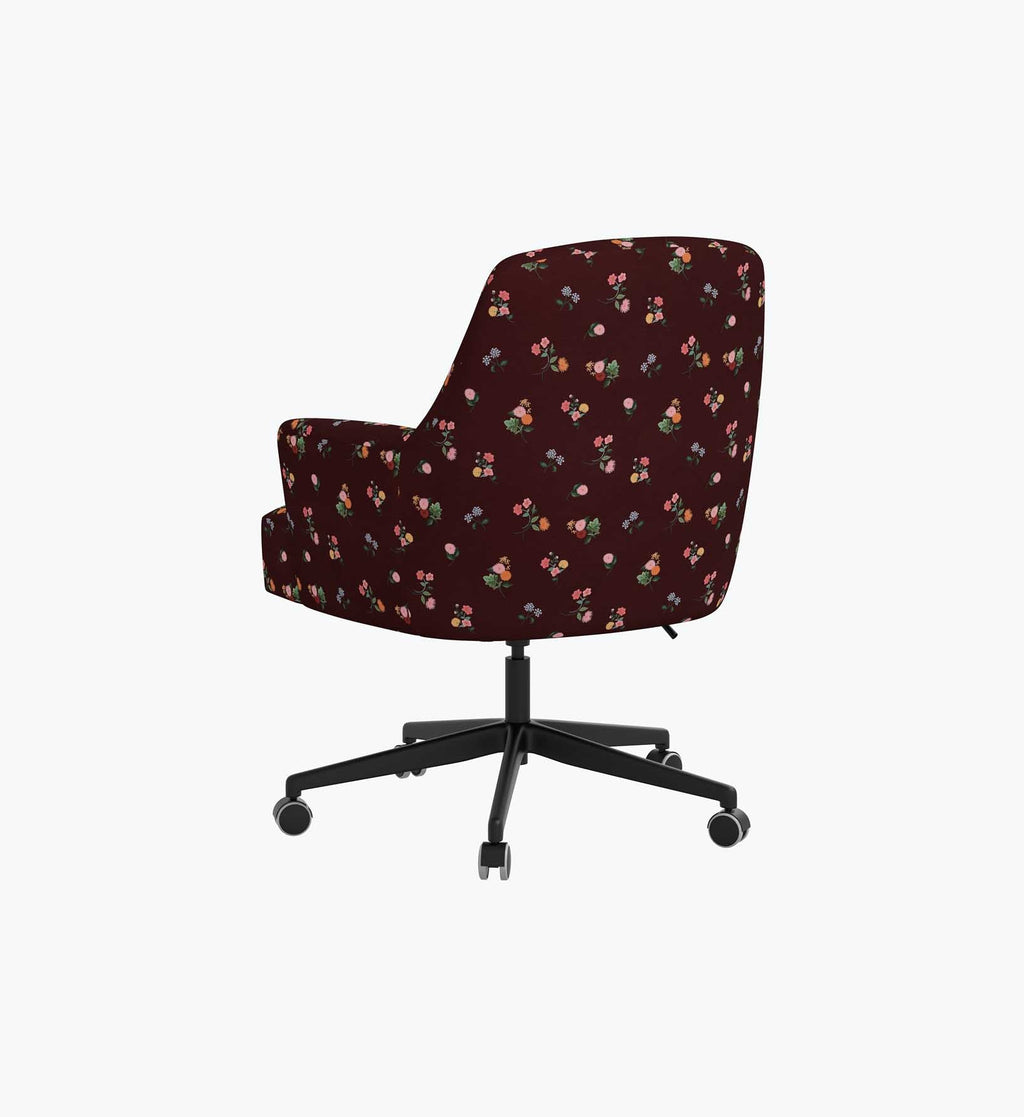 Cambridge Desk Chair - Ditsy Dahlia Burgundy